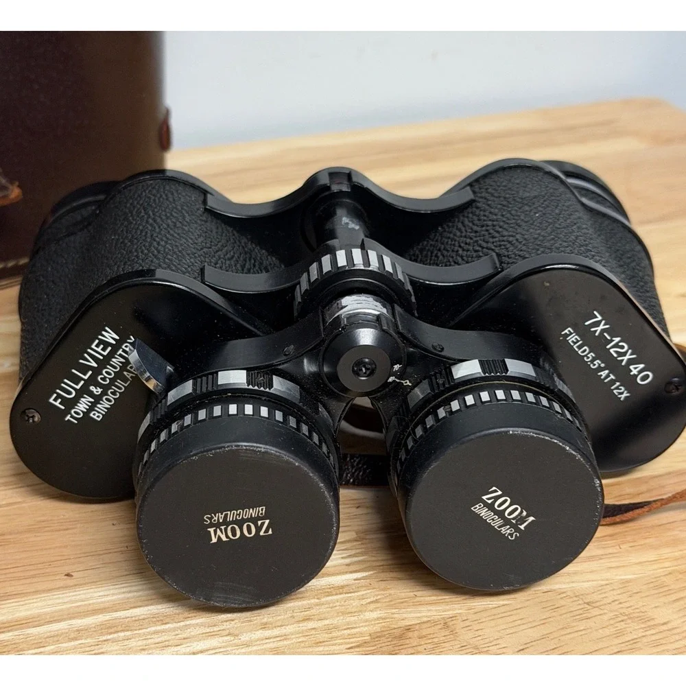 Vintage 7x-12x40 Zoom Binoculars Japan‎ Town & Country w/ Case